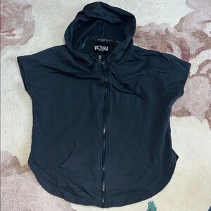 Victoria's Secret Sport Charcoal Black Short-Sleeve Zip up Hoodie